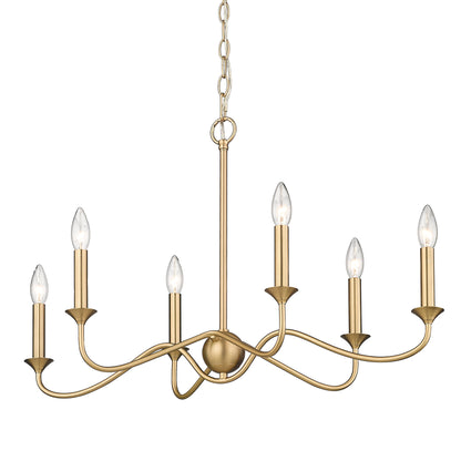 Tierney BCB 6 Light Pendant in Brushed Champagne Bronze - - Golden Lighting