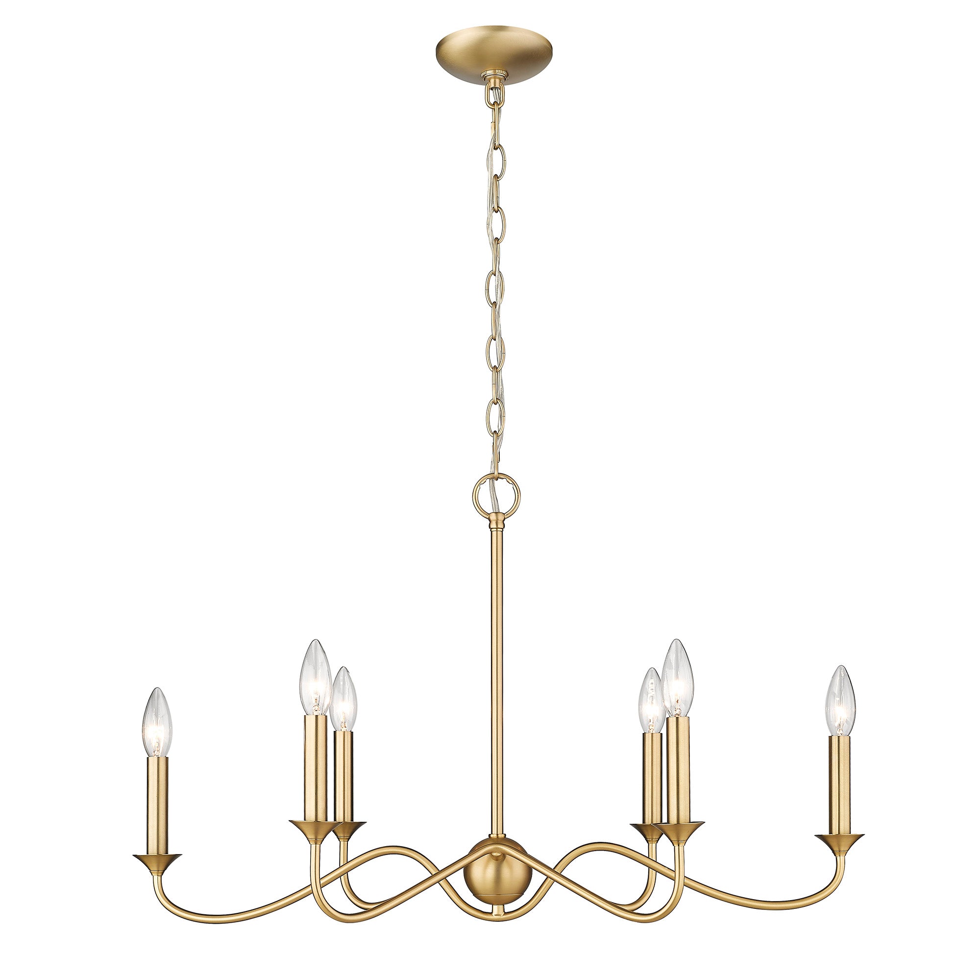 Tierney BCB 6 Light Pendant in Brushed Champagne Bronze - Brushed Champagne Bronze / No Shade / N/A - Golden Lighting