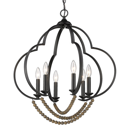 Flori 6-light Pendant in Matte Black