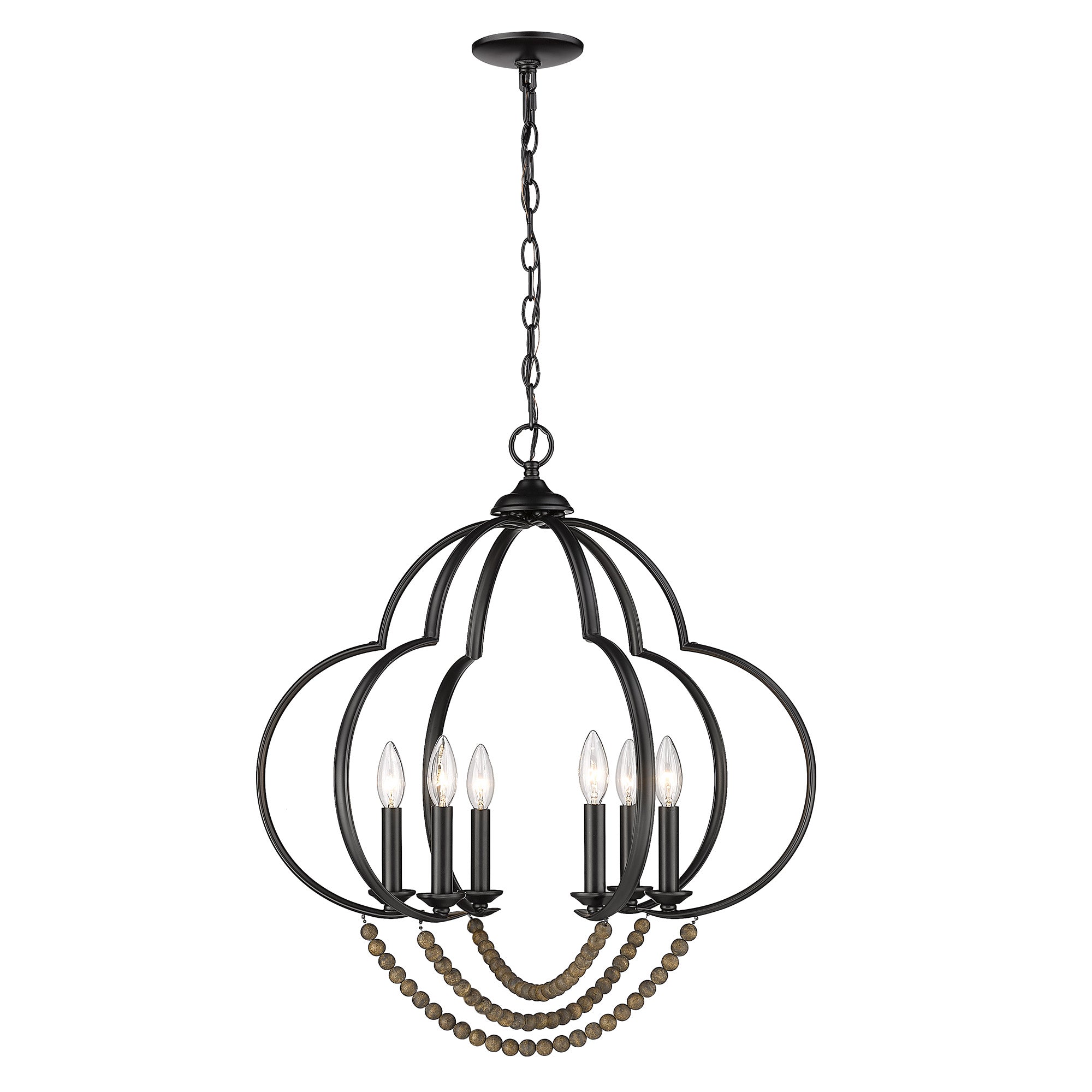 Flori 6-light Pendant in Matte Black