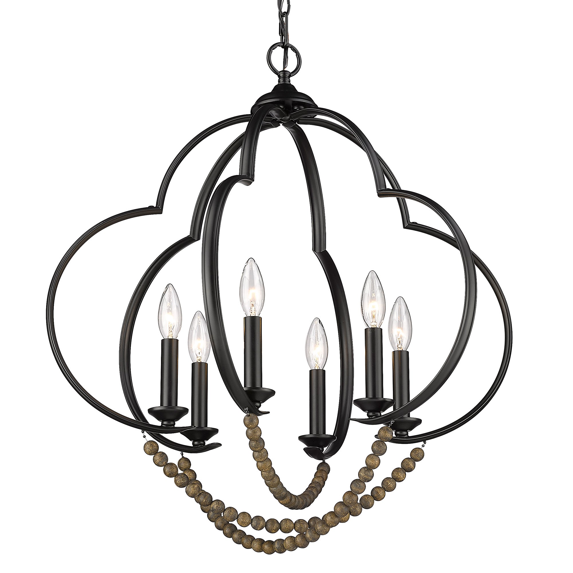 Flori 6-light Pendant in Matte Black