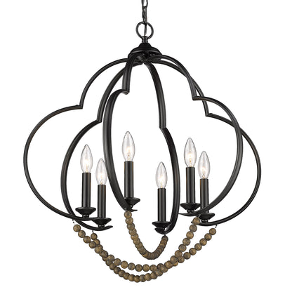 Flori 6-light Pendant in Matte Black