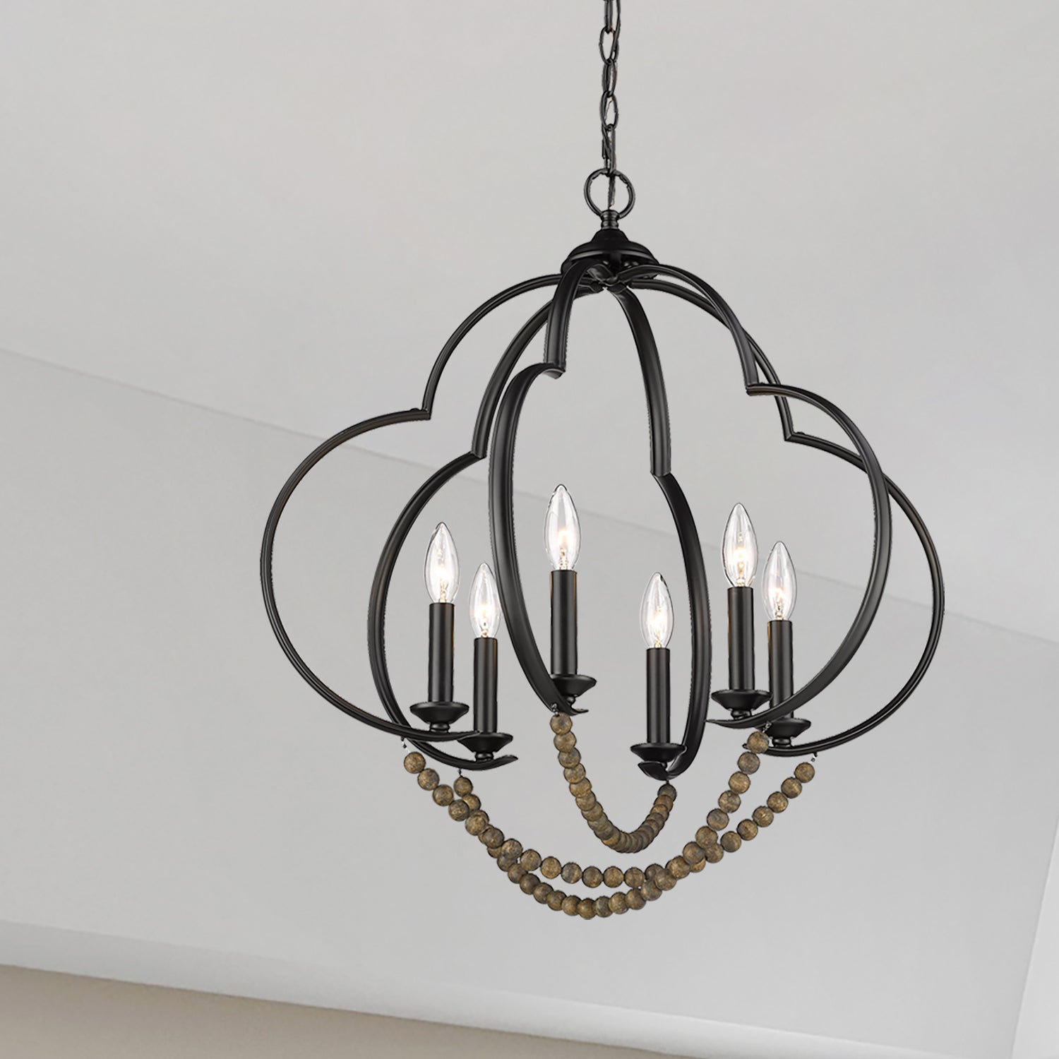 Flori 6-light Pendant in Matte Black