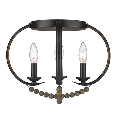 Golden Lighting Flori 4-light Flush Mount in Matte Black - - Golden Lighting