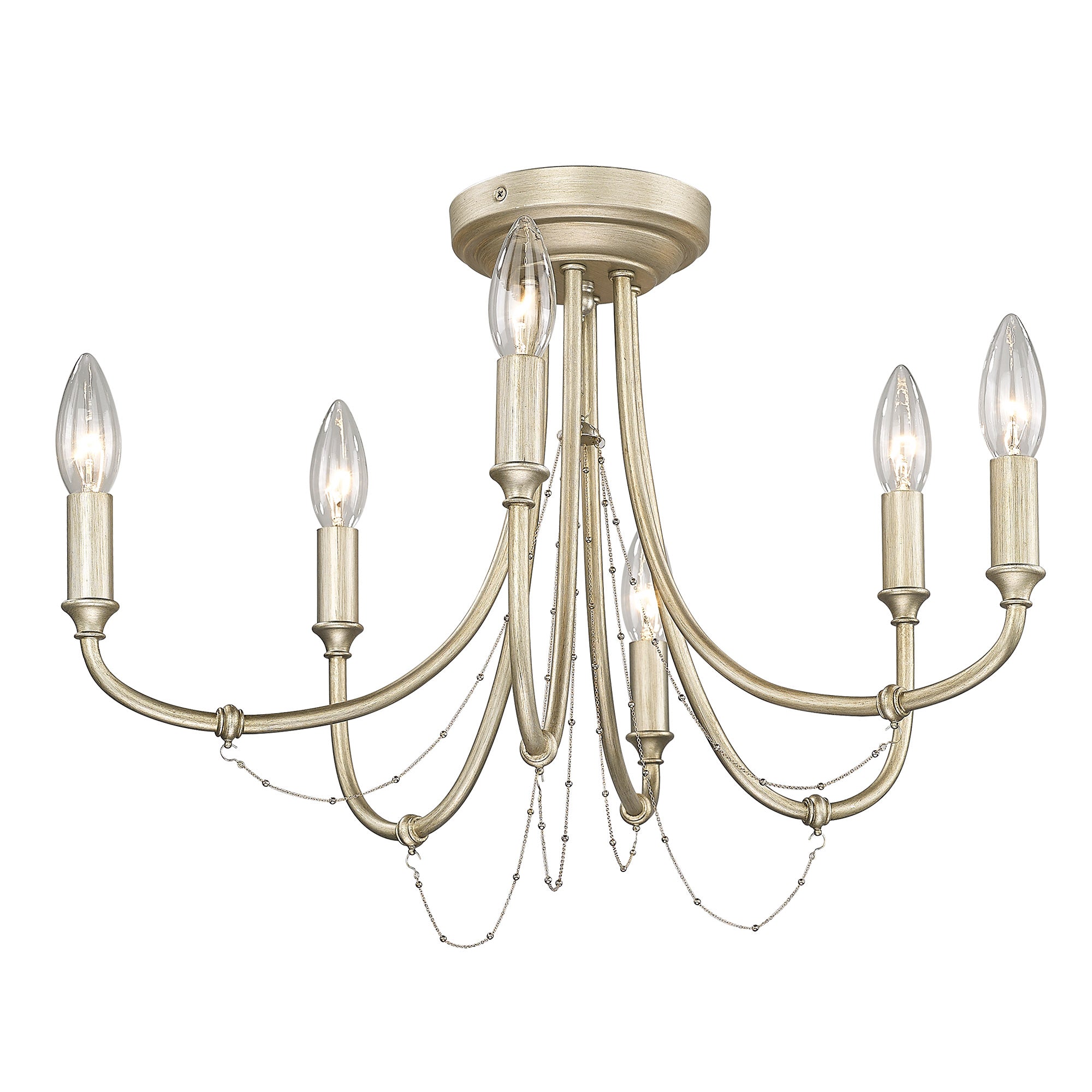 Kamila 6 Light Semi-Flush in White Gold - - Golden Lighting
