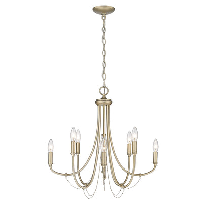 Golden Lighting Kamila 8-light Chandelier in White Gold - - Golden Lighting