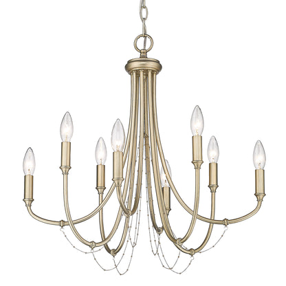 Kamila 8 Light Chandelier in White Gold - - Golden Lighting