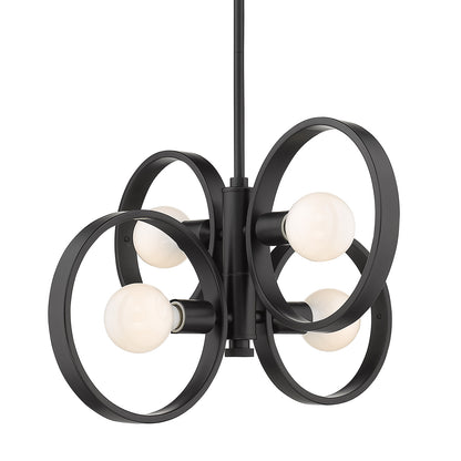 Sloane 4-Light Chandelier in Black - Matte Black / No Shade / N/A - Golden Lighting