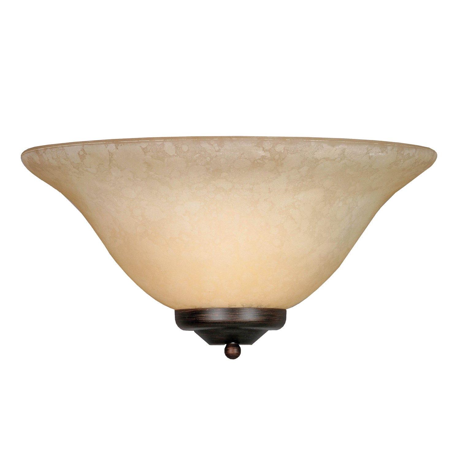 Multi-Family 1 Light Wall Sconce in Rubbed Bronze with Tea Stone Glass - - Golden Lighting