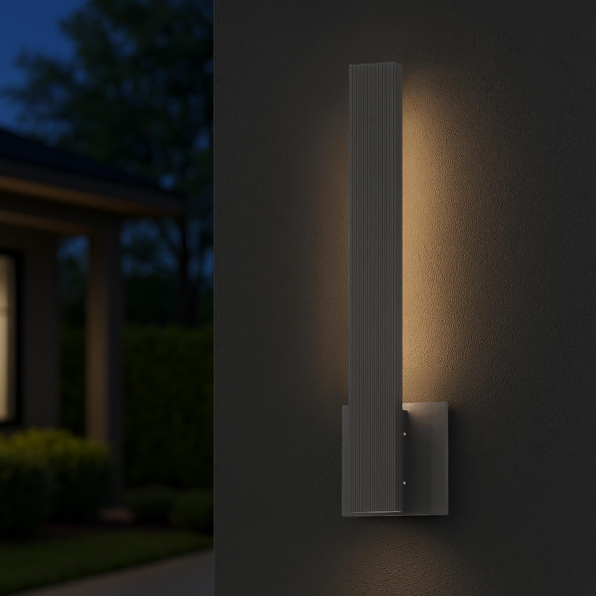 Golden Lighting Enso Integrated LED 18" Outdoor Wall in Textured Black - - Golden Lighting