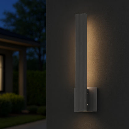 Golden Lighting Enso Integrated LED 18" Outdoor Wall in Textured Black - - Golden Lighting
