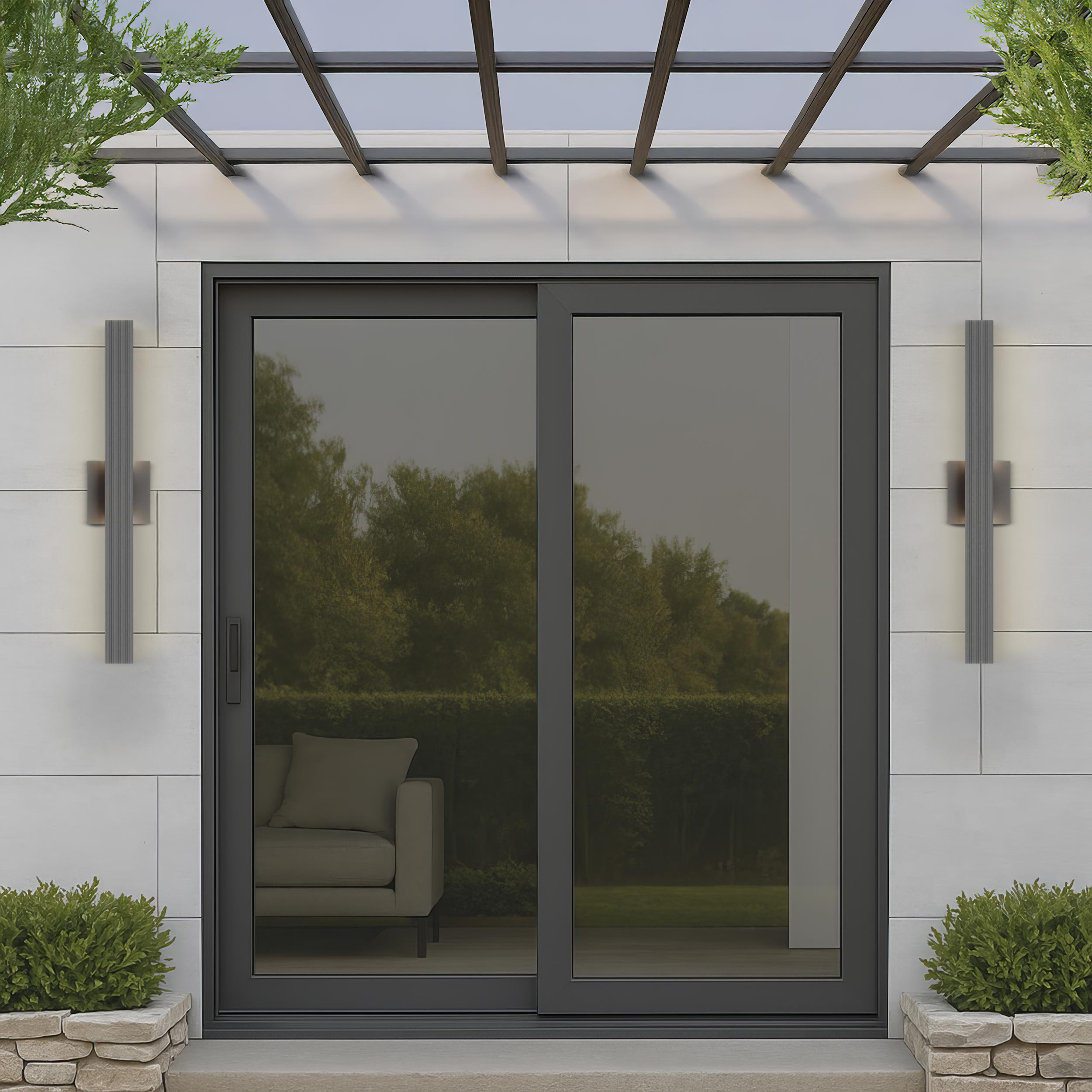 Golden Lighting Enso Integrated LED 24" Outdoor Wall in Smooth Grey - - Golden Lighting