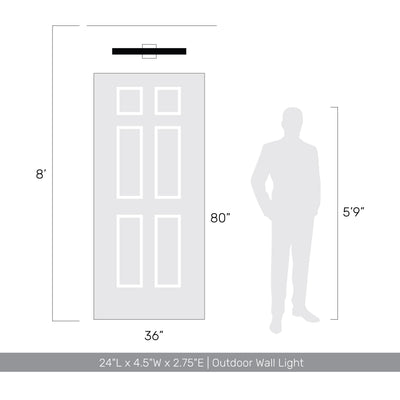 Golden Lighting Enso Integrated LED 24" Outdoor Wall in Smooth Grey - - Golden Lighting