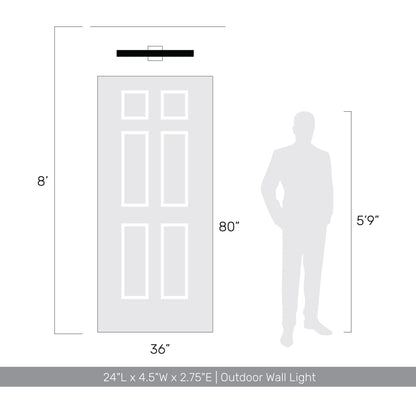 Golden Lighting Enso Integrated LED 24" Outdoor Wall in Smooth Grey - - Golden Lighting