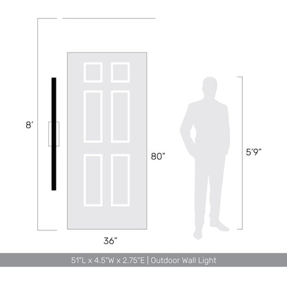 Golden Lighting Enso Integrated LED 51" Outdoor Wall in Smooth Grey - - Golden Lighting