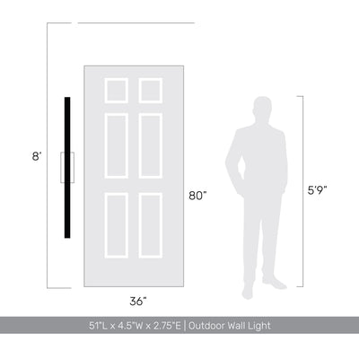 Golden Lighting Enso Integrated LED 51" Outdoor Wall in Textured Black - - Golden Lighting