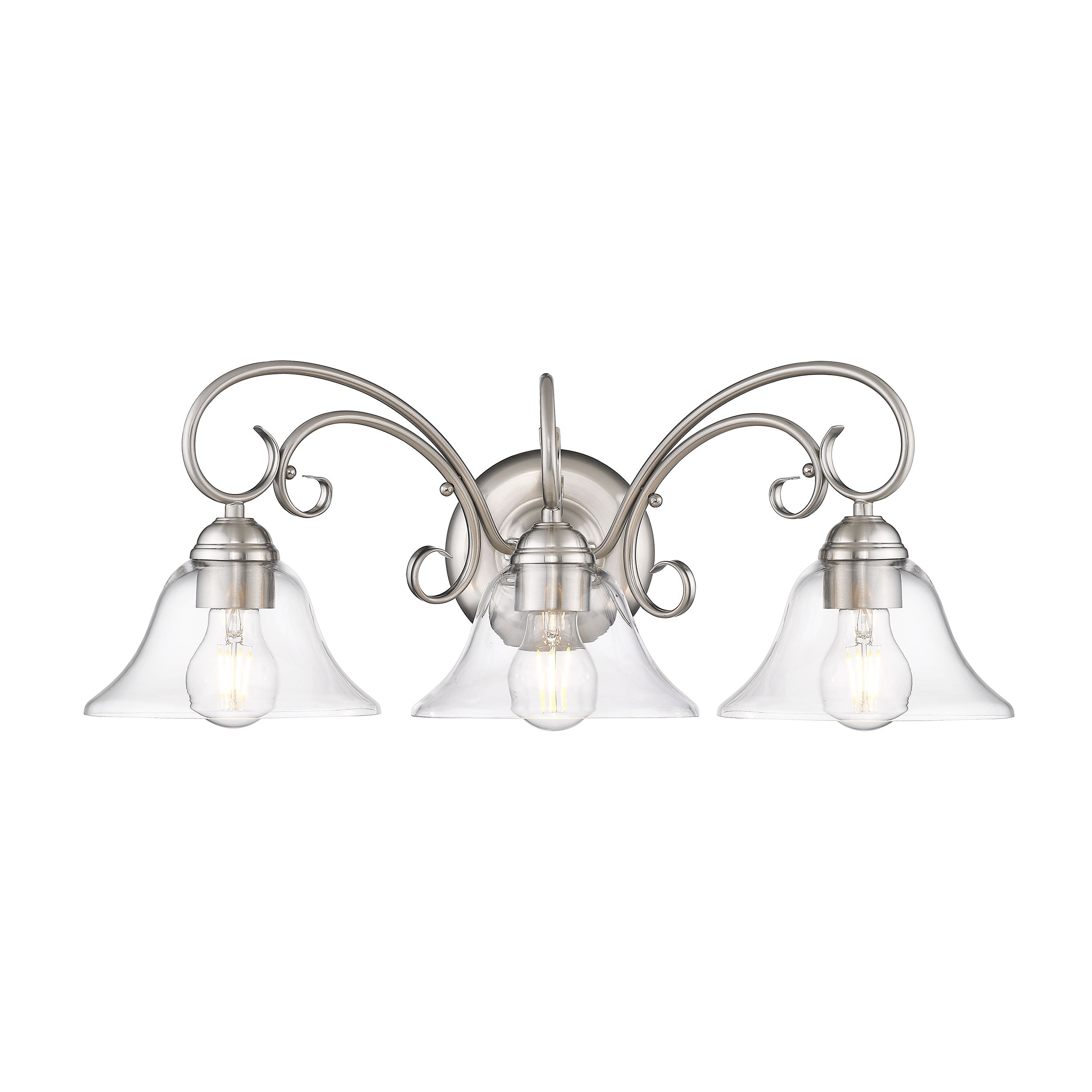 Homestead 3-light Vanity in Pewter and Clear Glass