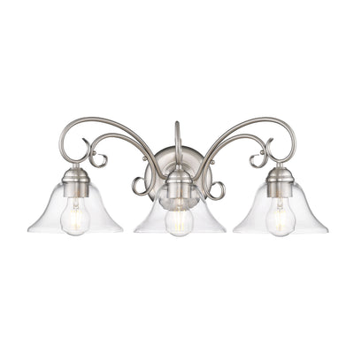 Homestead 3-light Vanity in Pewter and Clear Glass, alternate view - Golden Lighting
