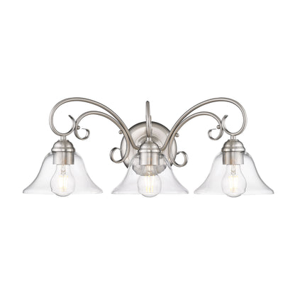 Homestead 3-light Vanity in Pewter and Clear Glass