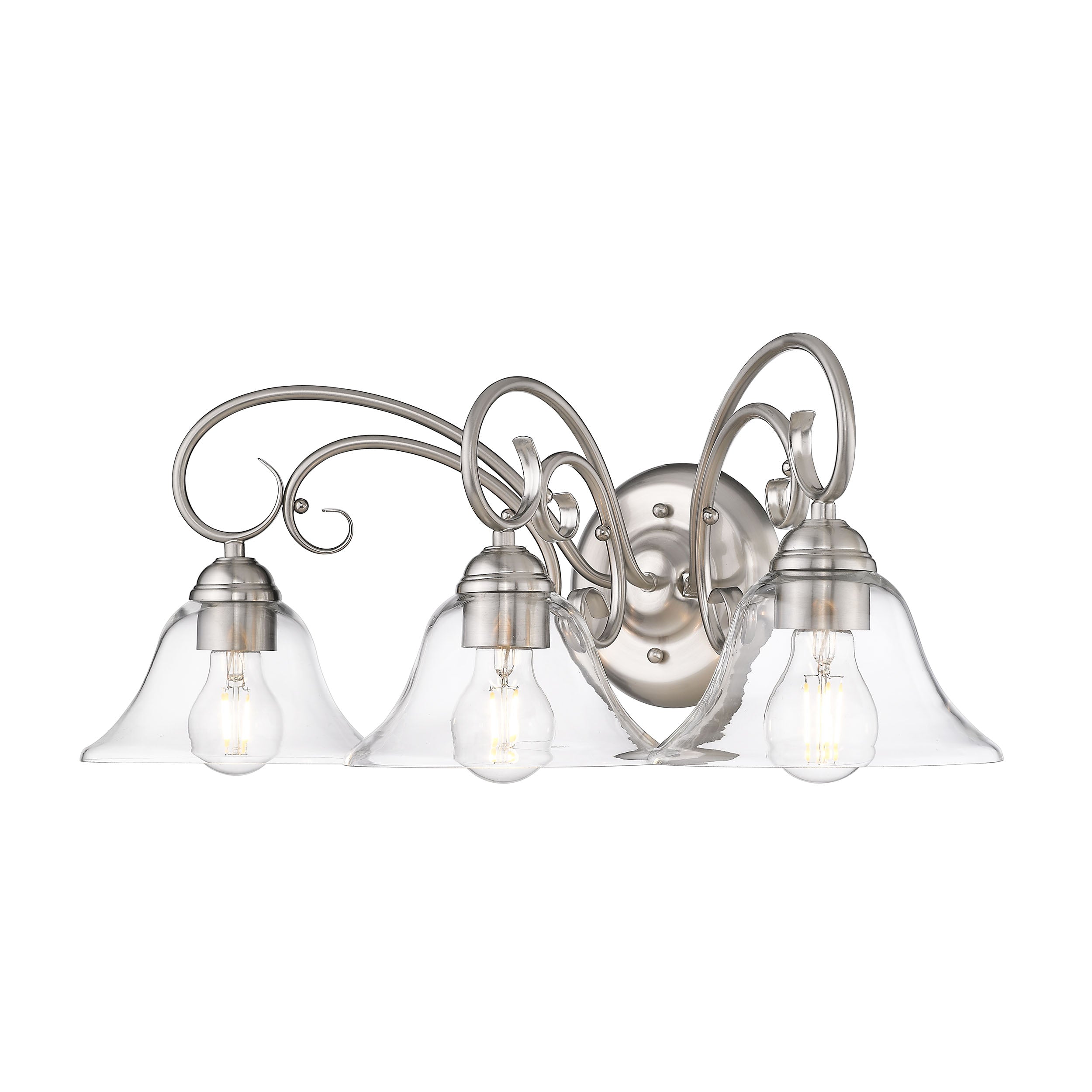 Homestead 3-light Vanity in Pewter and Clear Glass