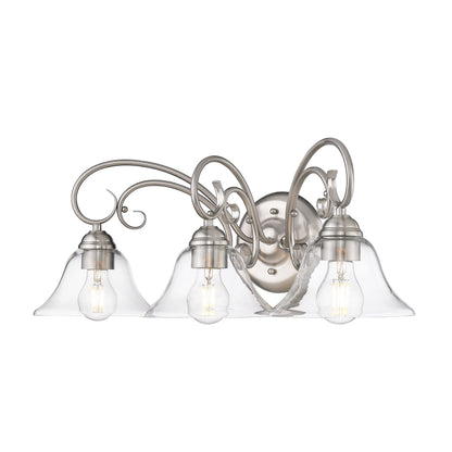 Homestead 3-light Vanity in Pewter and Clear Glass
