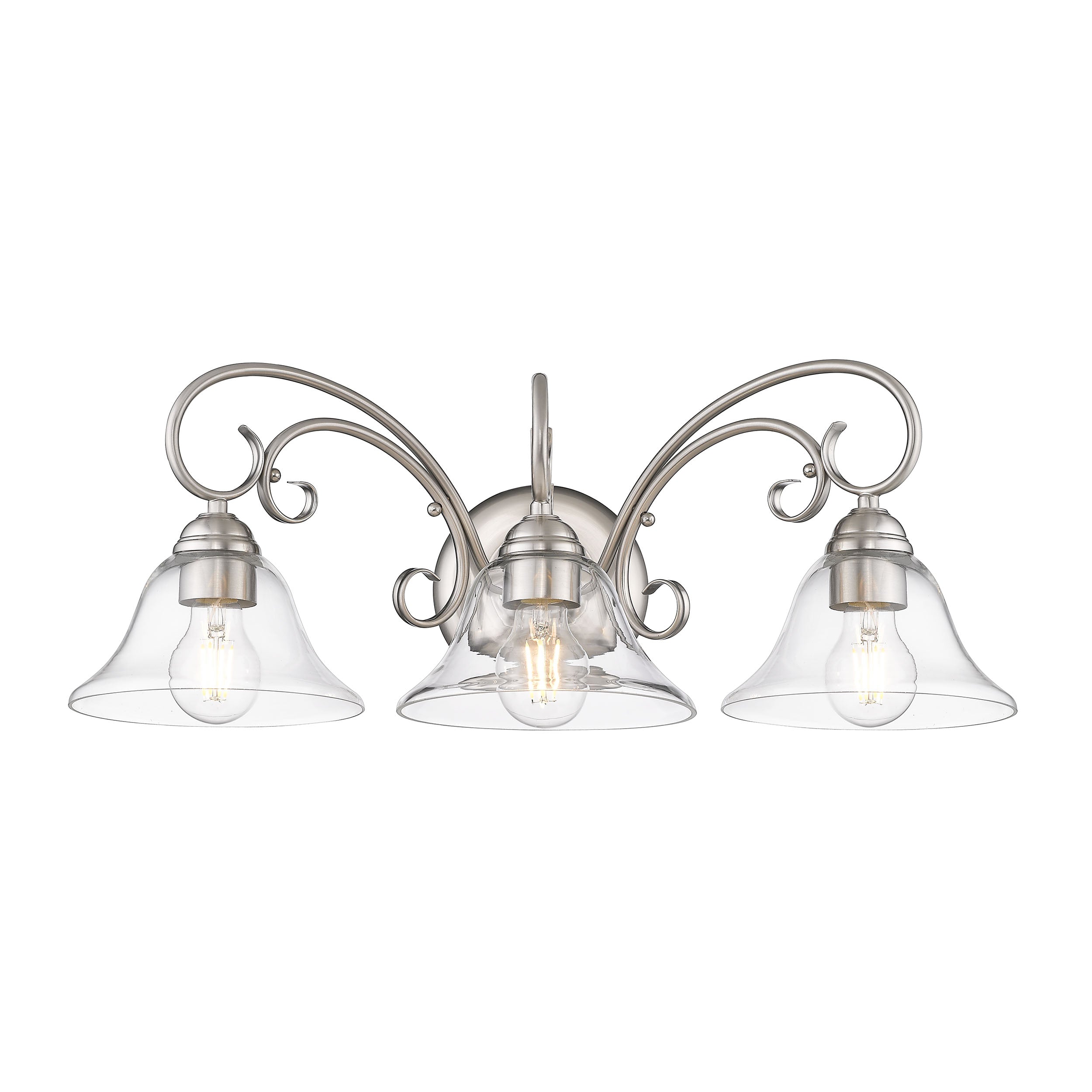 Homestead 3-light Vanity in Pewter and Clear Glass