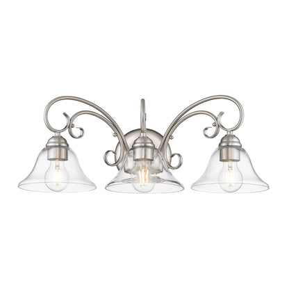 Homestead 3-light Vanity in Pewter and Clear Glass