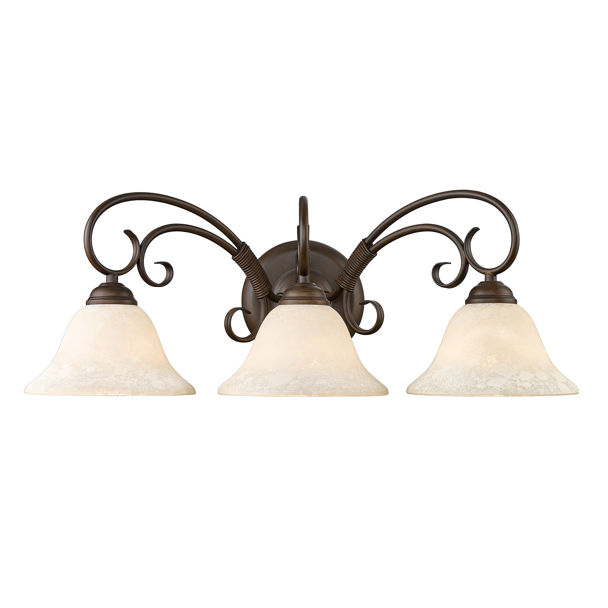 Homestead 3-light Vanity in Rubbed Bronze and Tea Stone Glass