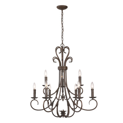 Homestead 9-light Chandelier in Rubbed Bronze