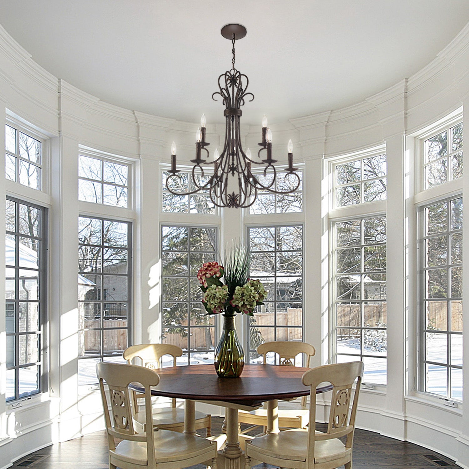 Homestead 9-light Chandelier in Rubbed Bronze