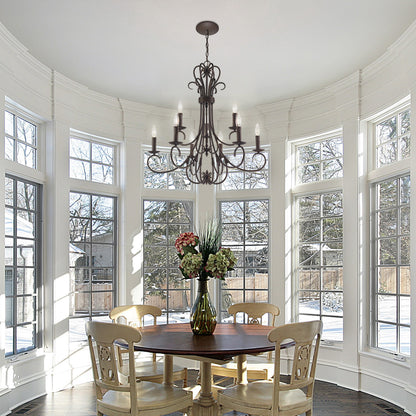 Homestead 9-light Chandelier in Rubbed Bronze
