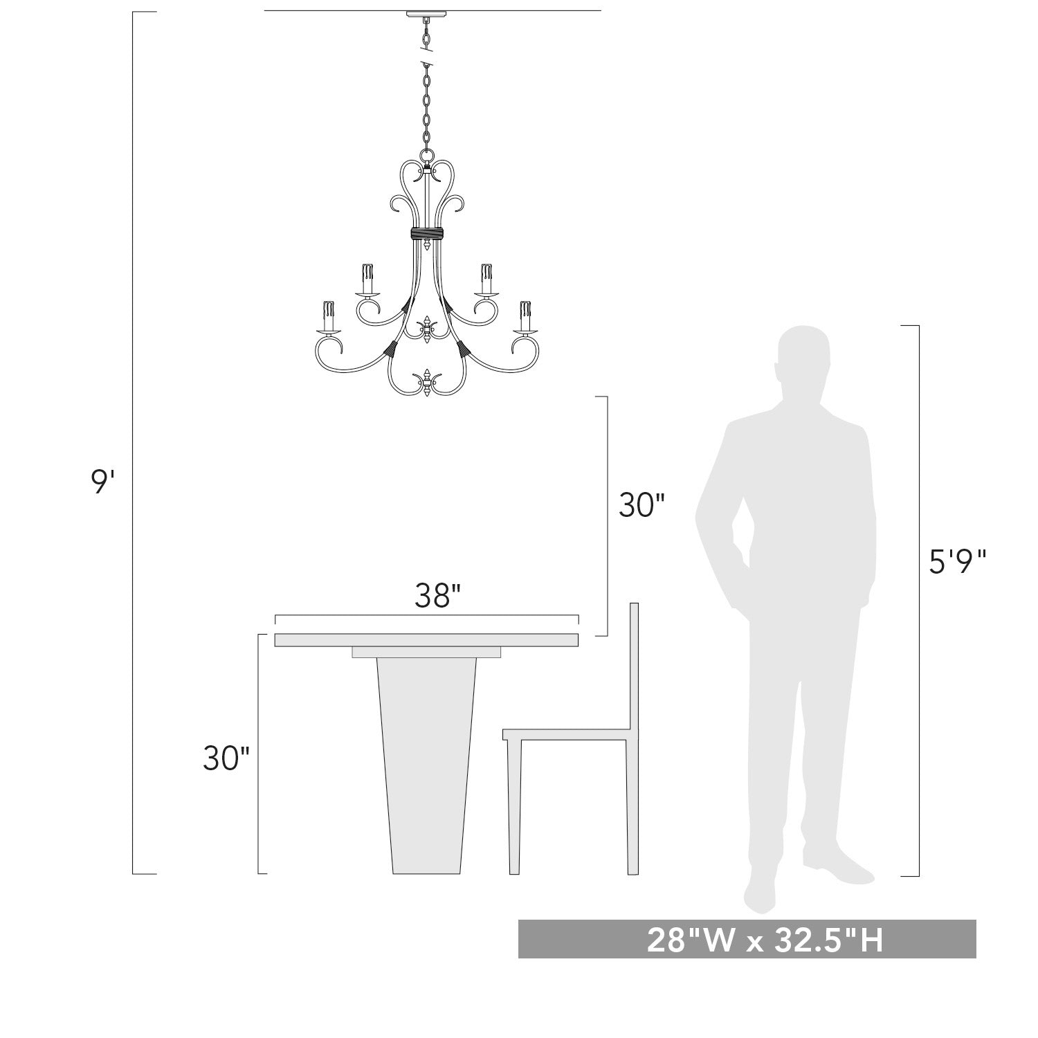 Homestead 9-light Chandelier in Rubbed Bronze