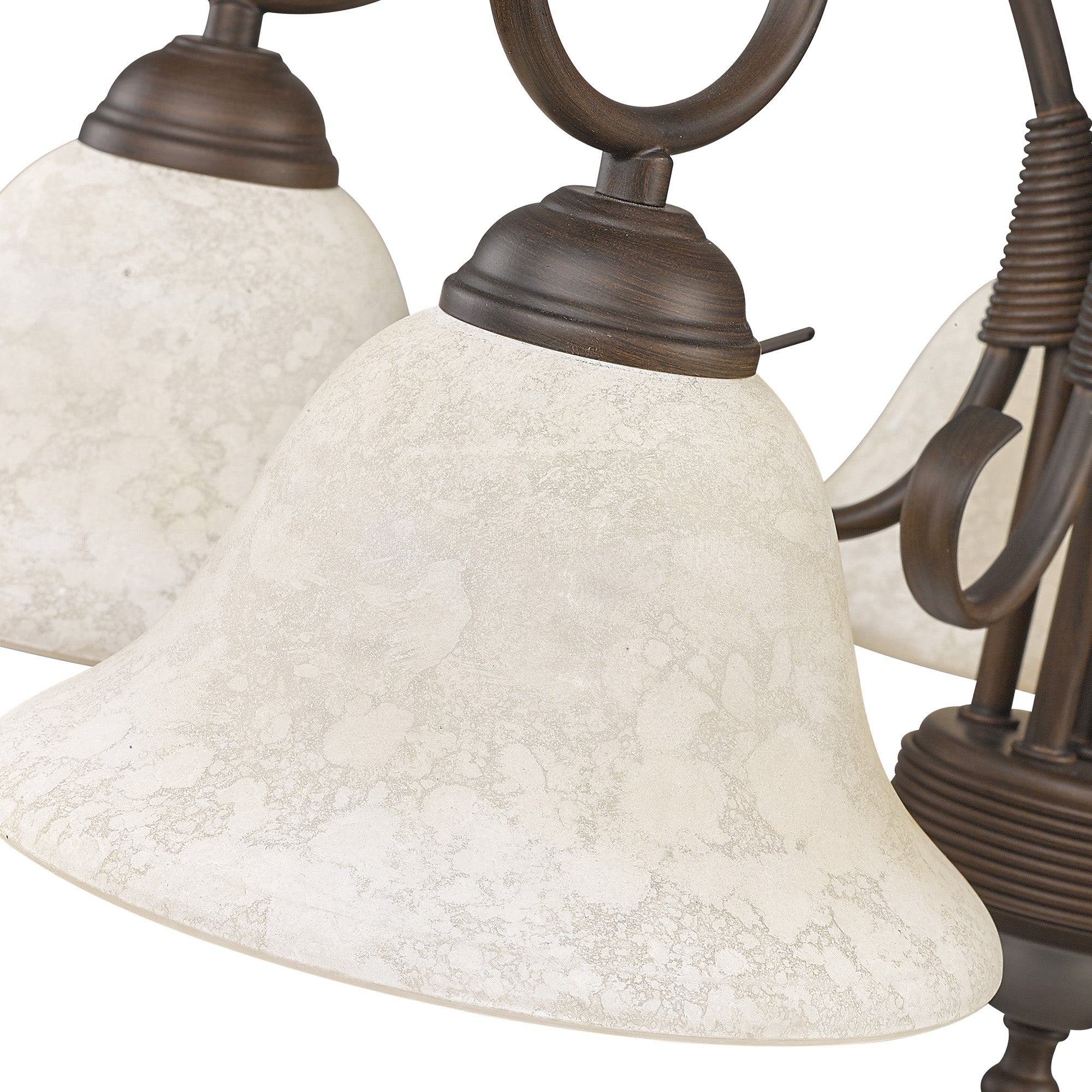 Homestead 5-light Chandelier in Rubbed Bronze and Tea Stone Glass