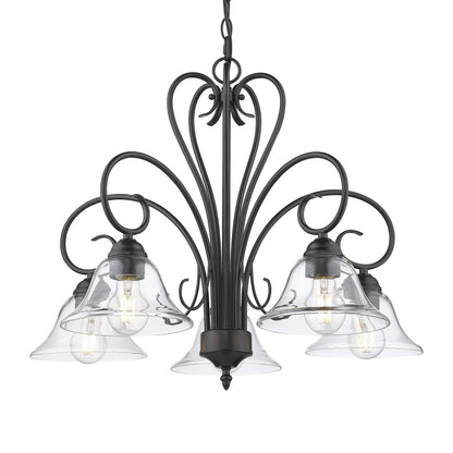 Wry Lighting Homestead 5-light Chandelier in Matte Black - - Golden Lighting