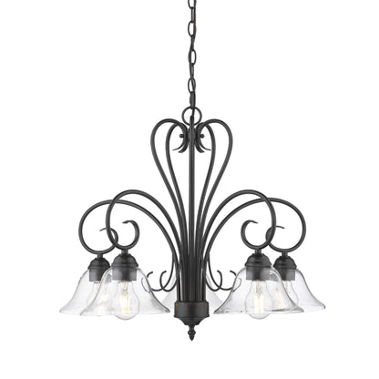 Wry Lighting Homestead 5-light Chandelier in Matte Black - Default Title - Golden Lighting