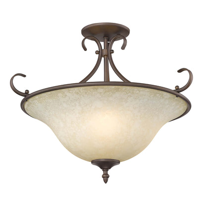 Homestead 3-light Semi-Flush Mount in Rubbed Bronze