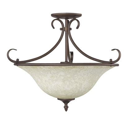 Homestead 3-light Semi-Flush Mount in Rubbed Bronze