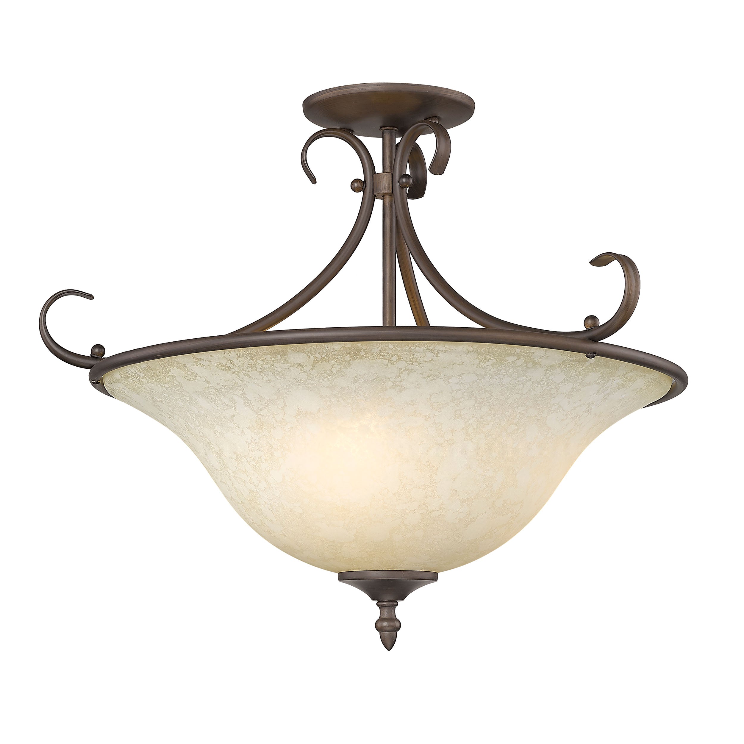Homestead 3-light Semi-Flush Mount in Rubbed Bronze