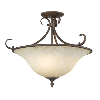 Homestead 3-light Semi-Flush Mount in Rubbed Bronze