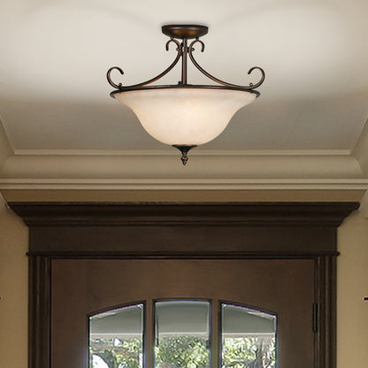 Homestead 3-light Semi-Flush Mount in Rubbed Bronze