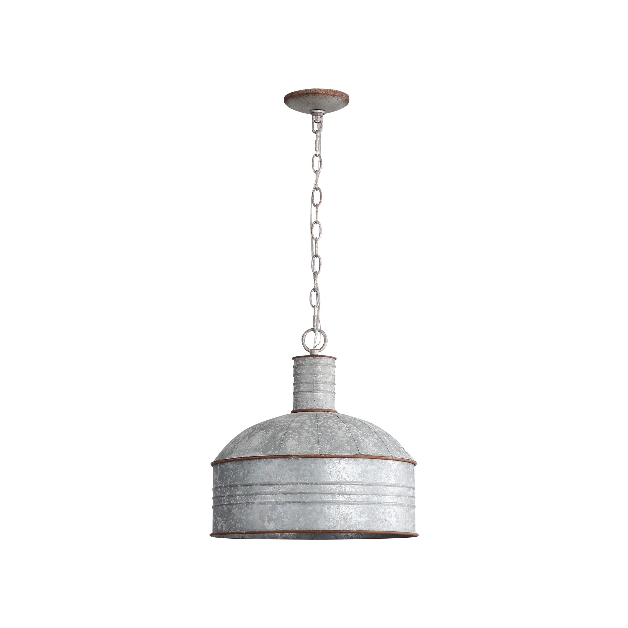 Tinsmith 1-light Pendant in Aged Galvanized Steel
