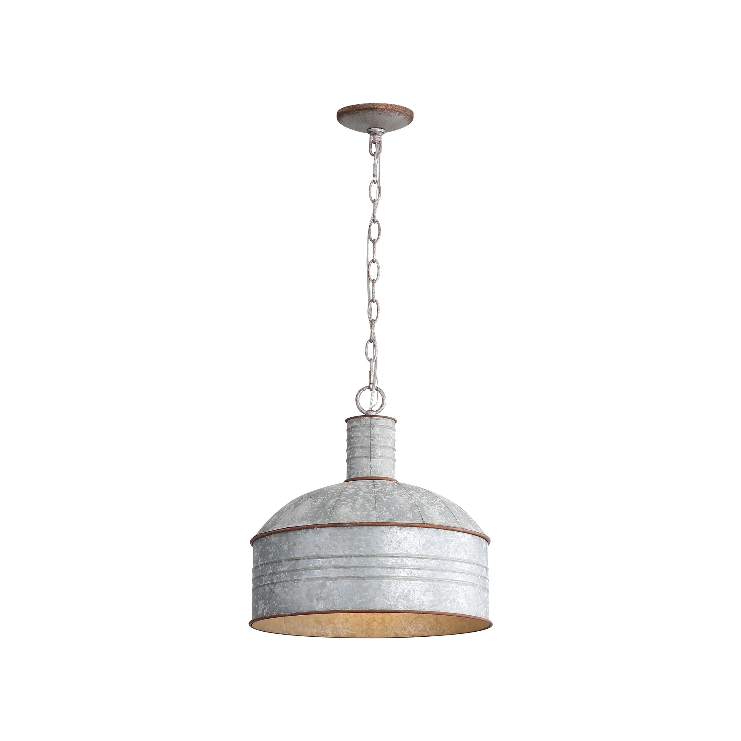 Tinsmith 1-light Pendant in Aged Galvanized Steel