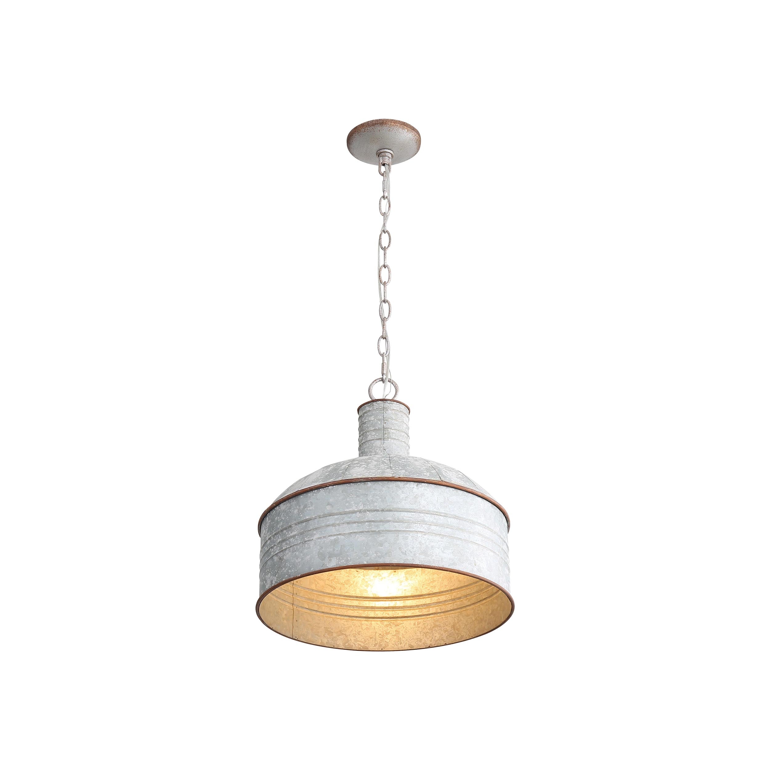 Tinsmith 1-light Pendant in Aged Galvanized Steel