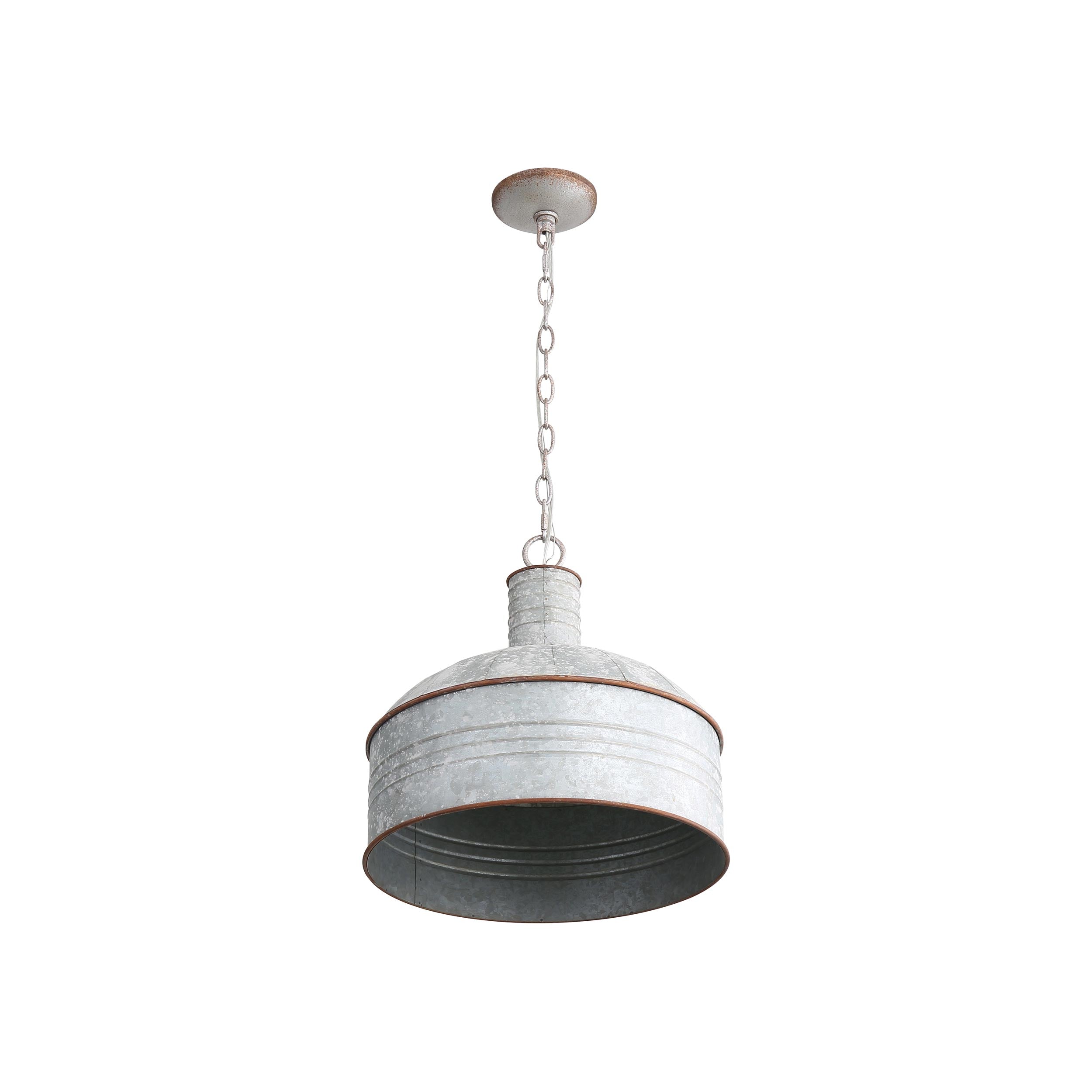 Tinsmith 1-light Pendant in Aged Galvanized Steel