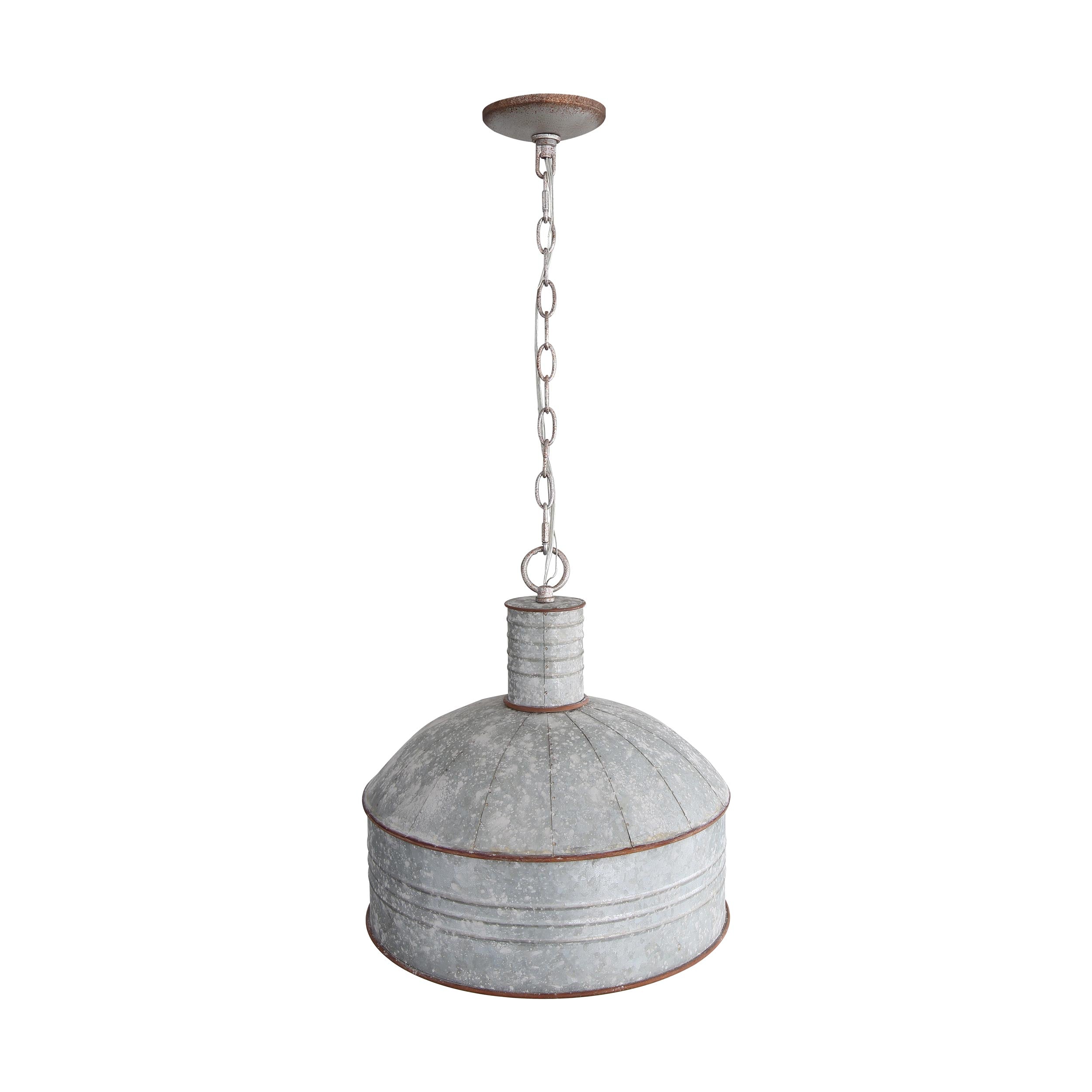 Tinsmith 1-light Pendant in Aged Galvanized Steel