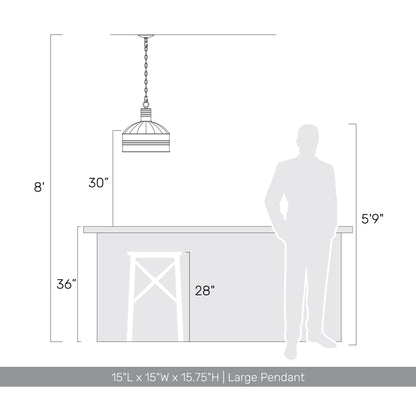 Tinsmith 1-light Pendant in Aged Galvanized Steel