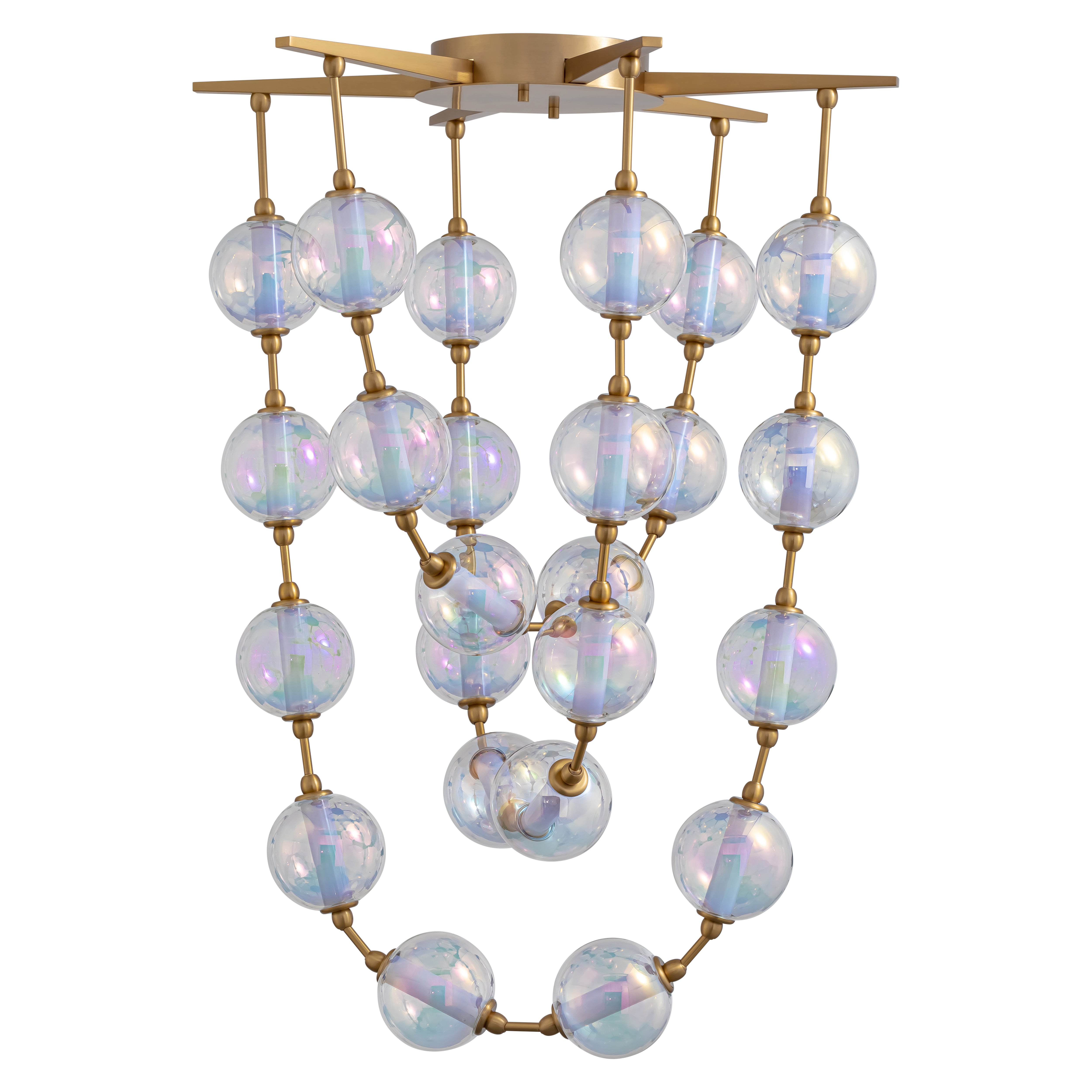 Golden Lighting Pearla Integrated LED 28in Pendant in Brushed Champagne Brass - - Golden Lighting