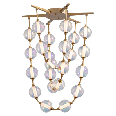 Golden Lighting Pearla Integrated LED 28in Pendant in Brushed Champagne Brass - - Golden Lighting