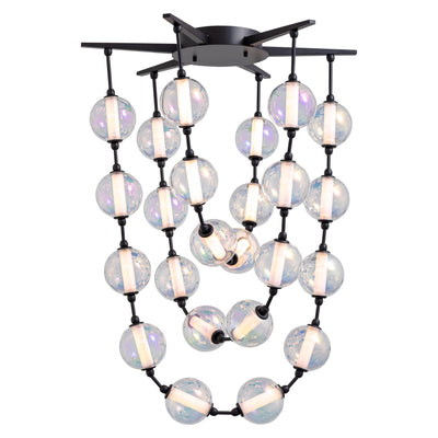 Golden Lighting Pearla Integrated LED 28in Pendant in Matte Black - - Golden Lighting