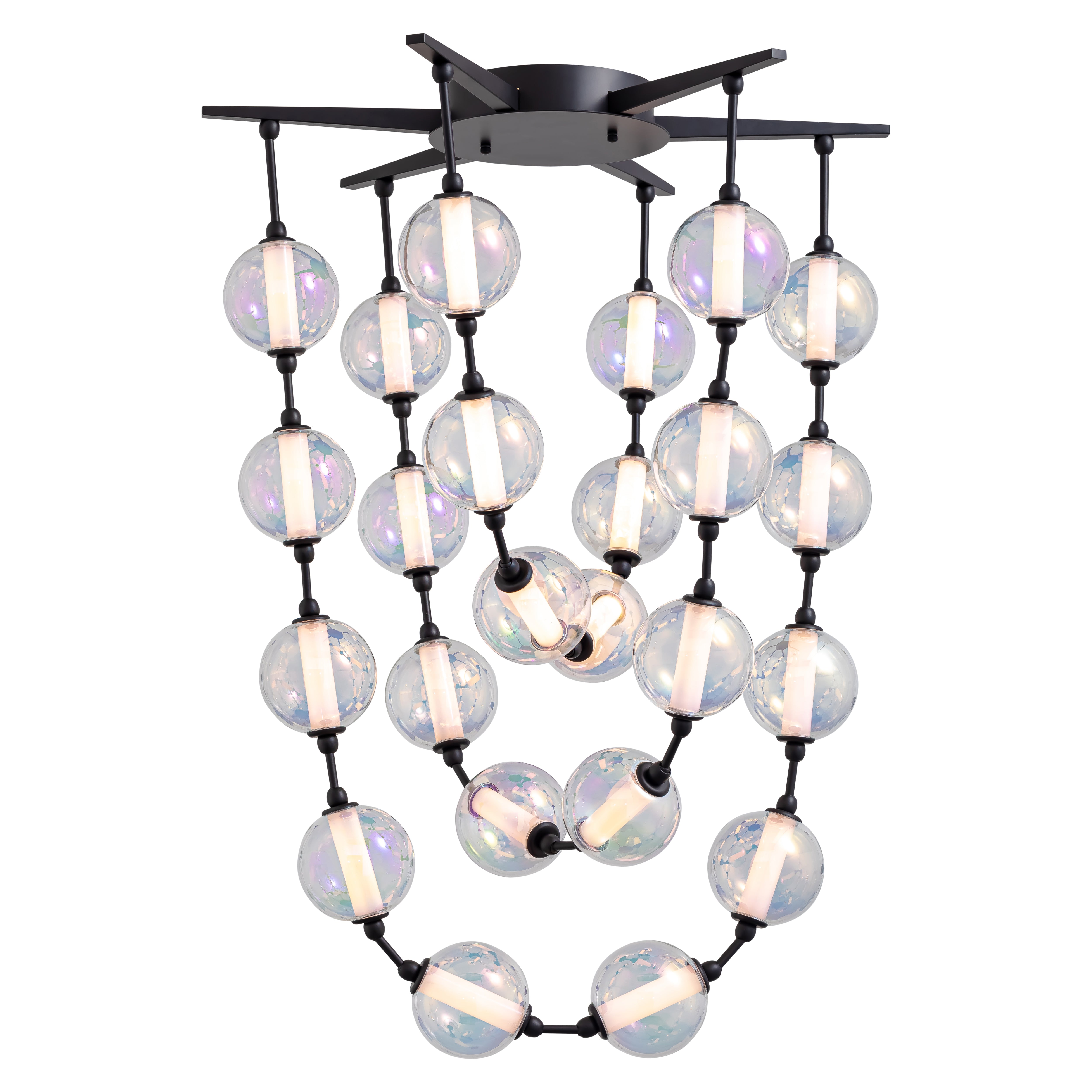 Golden Lighting Pearla Integrated LED 28in Pendant in Matte Black - - Golden Lighting